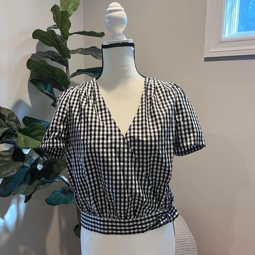 MADEWELL Gingham Wrap Blouse